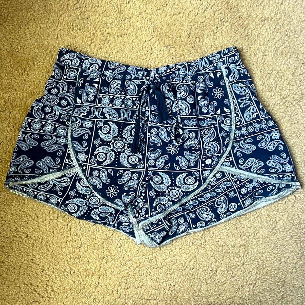 Small Navy sequin high waisted shorts
